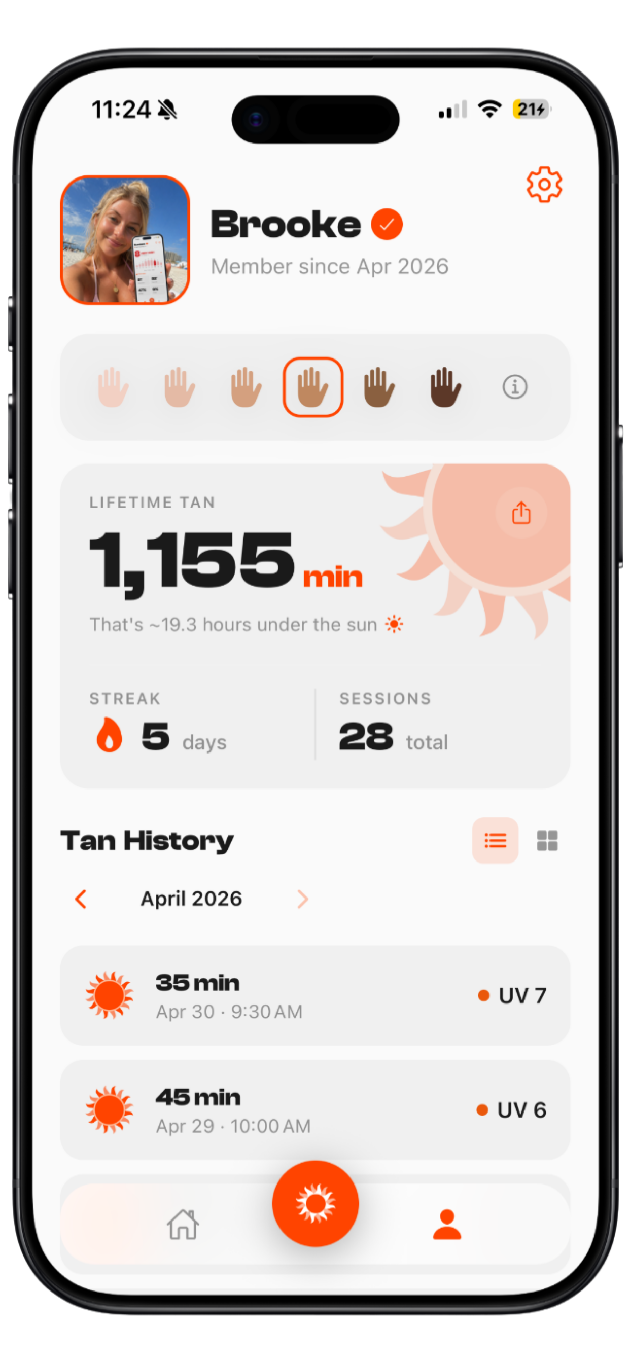 Profile screen